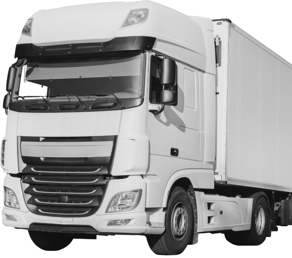 camion blanc de devant